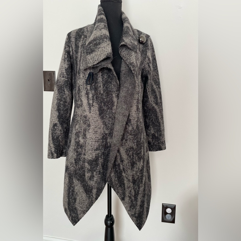 Anntarah Sz S Alpaca Wool Asymmetric Single Button Cardigan Coat Peru Artsy